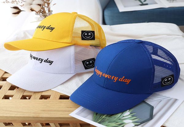 

childrens hat summer mesh cap boys peaked cap female kindergarten baseball cap baby sunproof fashion whole9616040, Yellow