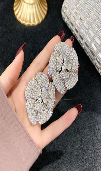 

925 dangle temperament fashion exaggerated geometric square diamond earrings net red simple female rectangular long section oikz194056358, Silver