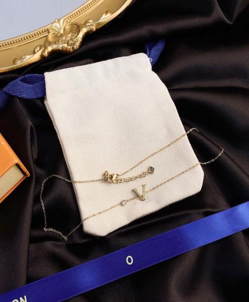 

designer pendant chain crystal statement wedding jewelry branded 18k gold plated stainless steel necklace fashion women necklaces 7828746, Silver