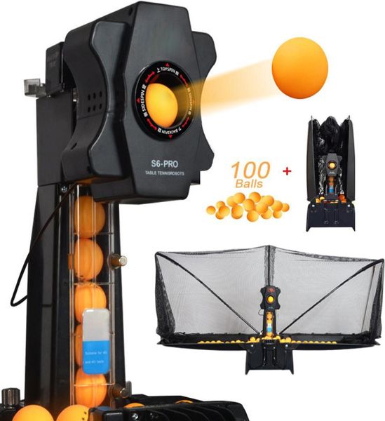 

professional s6pro table tennis robots sender pitching serve machine trainer racquet sports collecting net 100 ping pong balls1630613