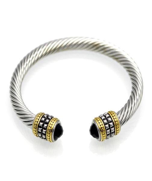 

2021 men bracelet retro titanium steel jewelry twisted gold two color bracelet men stainless steel bracelet women diamond bracelets2135297, Black