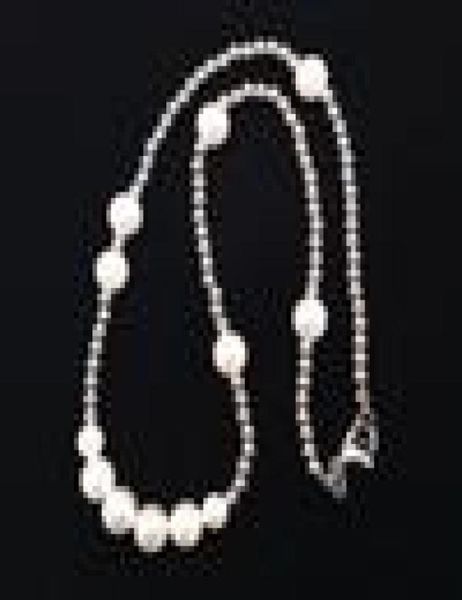 

4 length new guys stainless steel peal ball beads mens choker chain necklace 1822 inches hip hop rapper jewelry for men guys whol6152633, Silver