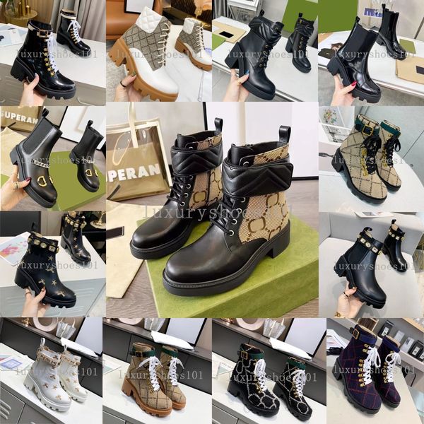 

designer women diamond boots platform chunky heel martin boot genuine leather shoes deserts winter outdoor lady party buckle ankle shoe 35-4, Black