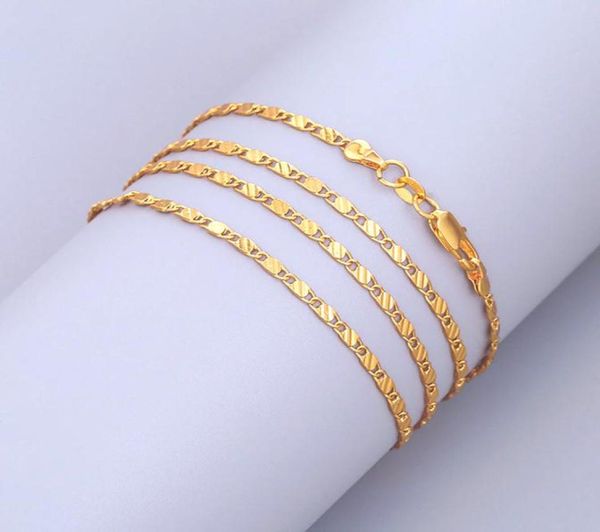 

10pcs lose money promotion 2mm flat goldsilver chains necklace beautiful jewelry for women water wave block figaro necklace 16303403730, Silver