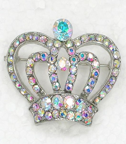 

whole crystal rhinestone crown brooches fashion wedding party costume pin brooch c4053056057, Gray