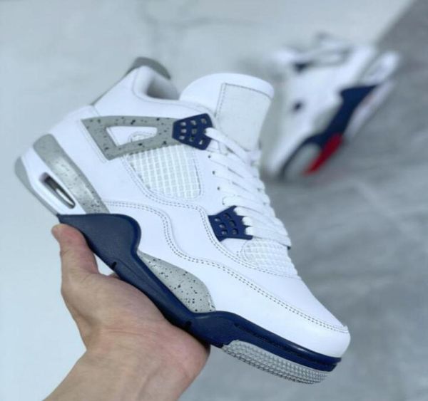 

mens basketball shoes 4 midnight navy white light smoke grey outdoor sports sneakers dh6927140 with box us7131424470