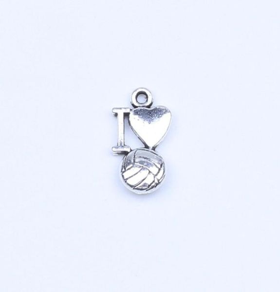 

new fashion silvercopper retro i love volleyball pendant manufacture diy jewelry pendant fit necklace or bracelets charm 500pcsl1674714, Bronze;silver