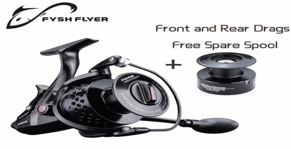 

fyshflyer tb18 carp spinning fishing reel 11 bearings carbon front and rear drags stainless steel main shaft metal spool y18107712245