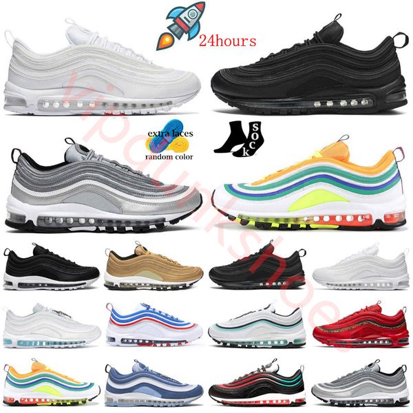 

triple white max 97 atlantic blue running shoes black silver bullet bone beige pine green bred midnight navy neon sail metallic gold sneaker