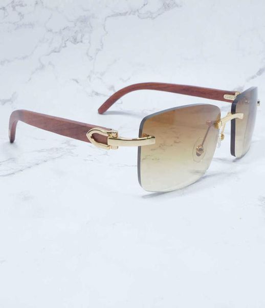 

rimless wood sunglasses men carter buffalo horn shade craved luxury designer party eyewear shades for women gradient trendy drivin4961576, White;black