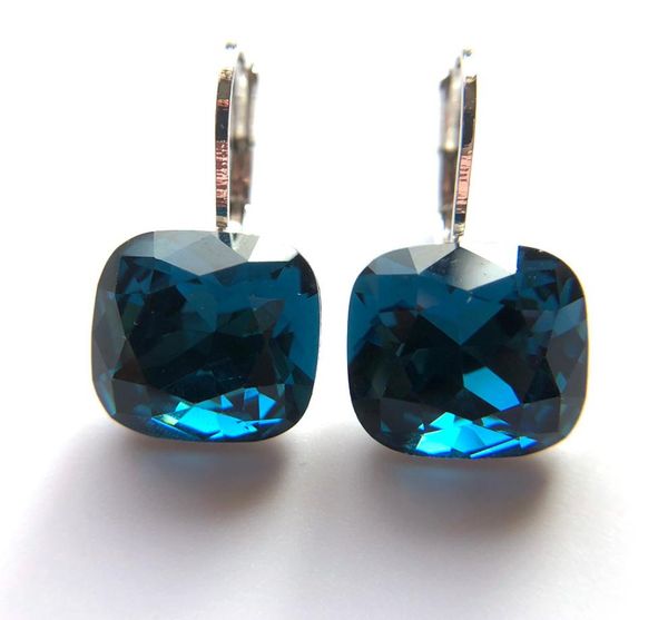 

1111 fashion square earings for girls wedding party bridal jewellery made with austrian crystal new women studs earrings nic6253319, Silver