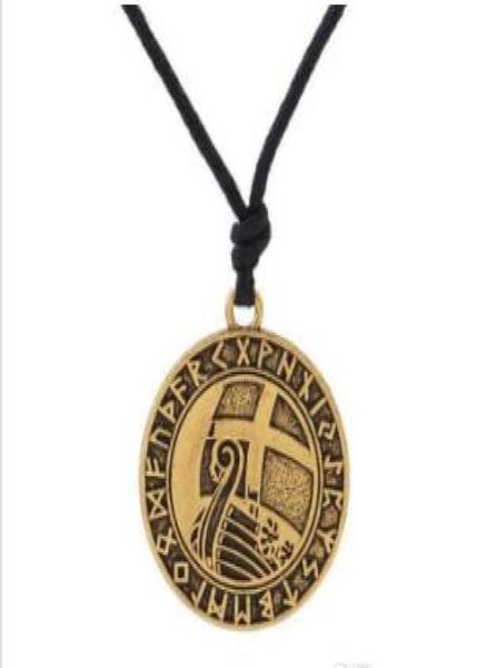 

a1 vintage religious supernatural viking ship round pendant norse runes pagan amulet viking jewelry1556605, Silver