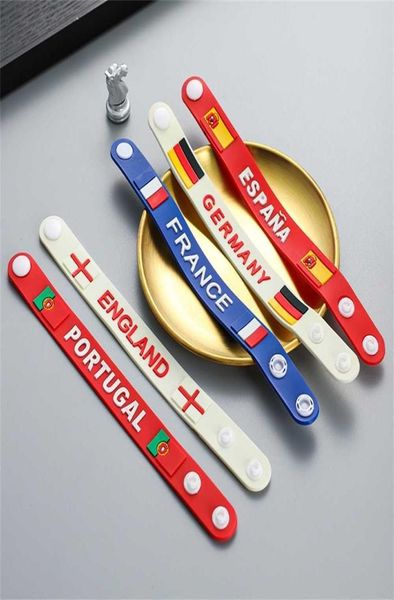 

2022 qatar world cup wristband country flags bangle party decorations national team soccer bracelet football fans gift souvenir fr5910523, Red;brown