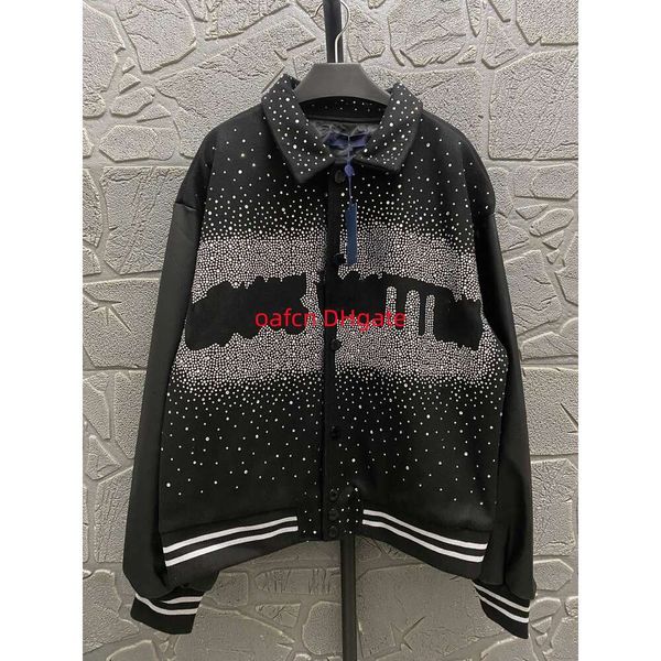 

23fwdesigner men's jacket, fashionable sports windbreaker, front and back pressed diamond letters men's jacket, heavy industrial b, Black;brown