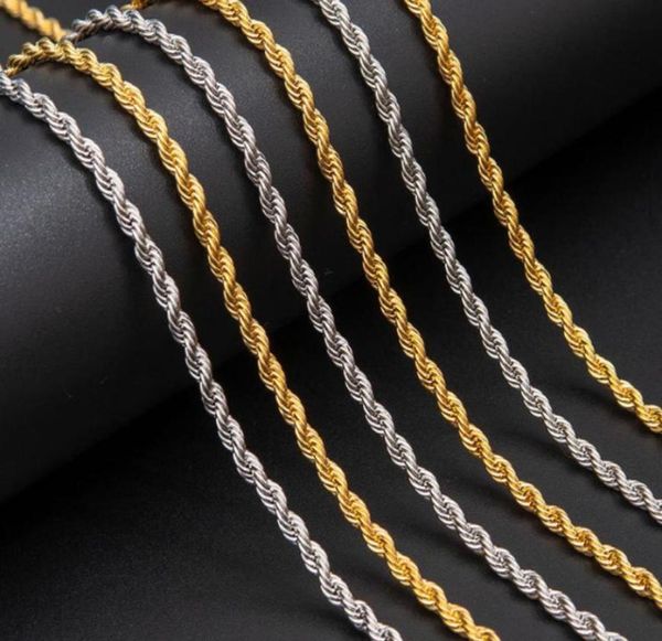 

236mm rope chain 316l stainless steel cool mens polishing biker necklace chains4839941, Silver