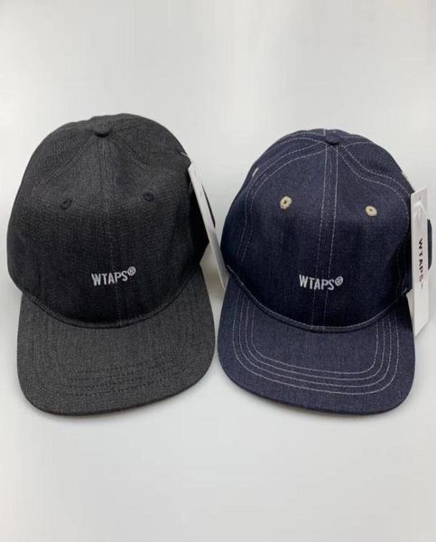

wtaps embroidery flat brim baseball cap men women denim dad hat hip hop snapback trucker caps golf outdoor adjustable harajuku t202948852, Blue;gray
