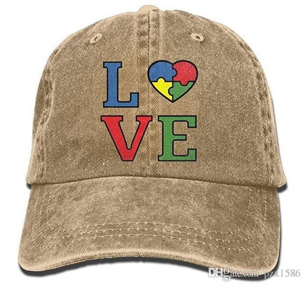 

pzx baseball cap for men women autism love puzzle mens cotton adjustable jeans cap hat multicolor optional9238127, Blue;gray