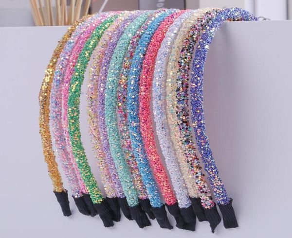 

50pclot hair accessories chunky glitter hairband for girl women girls headband candy color glitter hairbands hair accessories y205626323, Slivery;white
