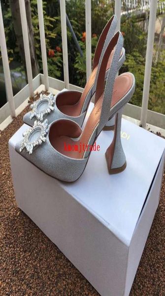 

woman amina muaddi begum embellished satin slingback pumps crystal bling wedding shoes5030571, Black