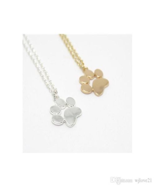 

fashion cat footprints pendant necklaces lovely animal footprints necklaces for women gift collarbone chain platenecklaces6861544, Silver