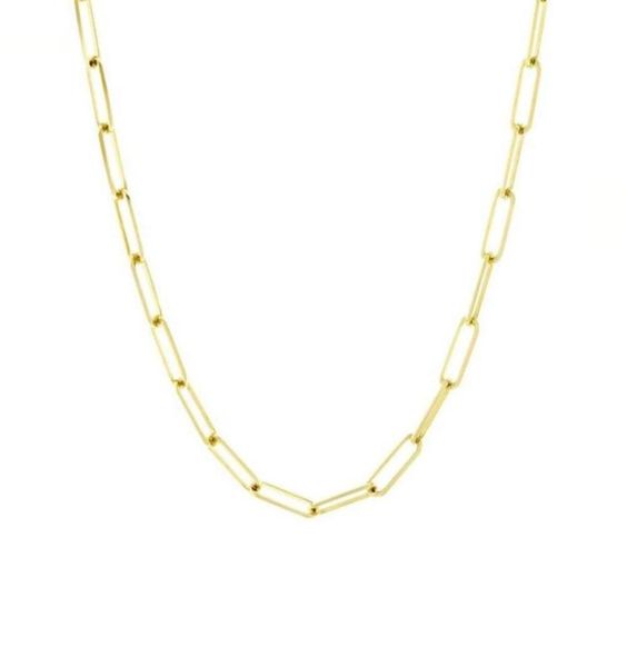 

fashion 925 sterling silver plain large paper clip paperclip chain necklace custom58315197107978