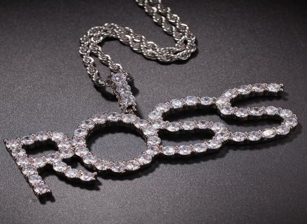 

az custom name tennis chain letters necklace pendant men hip hop jewelry with rope chains2091764, Silver