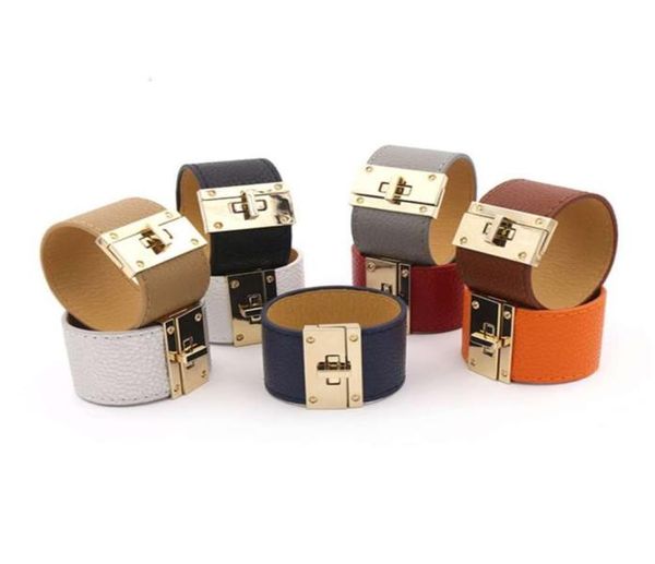 

metal charm h bracelet wide leather pu bracelets bangles for women men punk femme pulseira feminina masculina jewelry46788933547701, Golden;silver