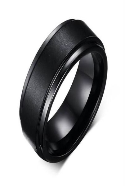 

mens rings basic 8mm wedding band black pure tungsten carbide engagement ring for men matte brushed center jewelry bague homme3078841, Silver
