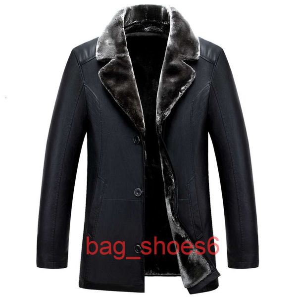 

wholesale- russian winter black leather jackets thick warm mens leather jacket and coat fashion casual men's clothing jaquet