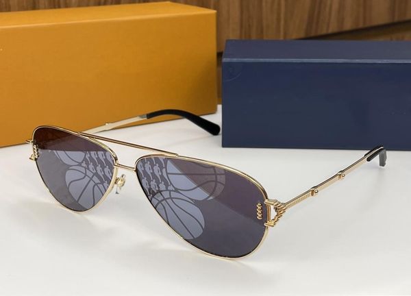 

2023 luxury millionaire sunglasses full frame vintage designer sun glasses for men women shiny gold logo sell gold plated 1046267, White;black