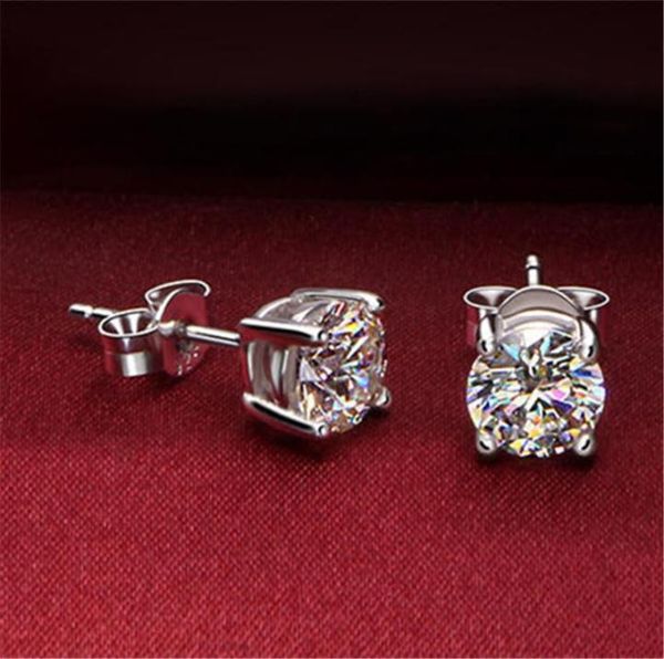 

zircon diamond stud earrings silver crystal women wedding ear rings fashion jewelry gift will and sandy5365175, Golden;silver