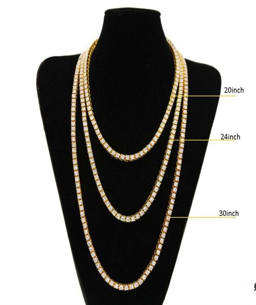 

gold chain hip hop row simulated diamond hip hop jewelry necklace chain 18202430 inch mens gold tone iced out chains necklaces2180616, Silver