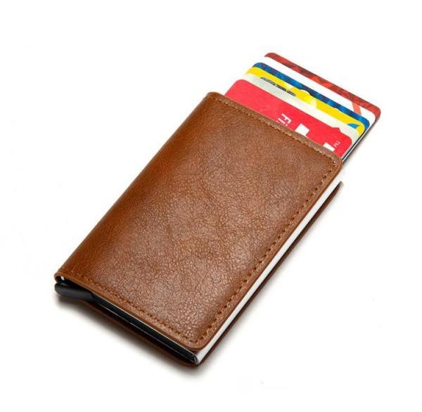 

wallets 2022 man women smart wallet business card holder aluminum metal credit mini bag money clip2338073, Red;black