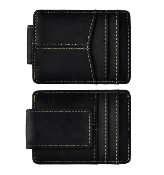

wallets cattle male real leather cash bill holder magnet money clip slim mini handy wallet front pocket purse for men 1017b2038017, Red;black