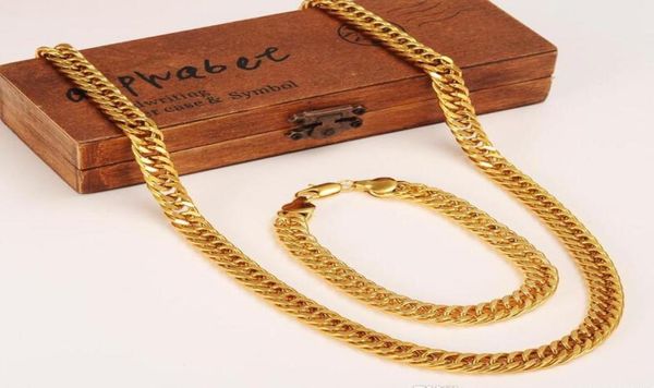

whole fine 4k gold finish heavy 10mm miami cuban link chain men039s necklace bracelet1993206, Silver