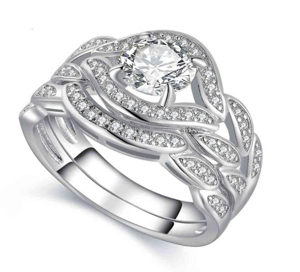 

ring 2017 new arrilval fashion jewelry 10kt white gold filled z cz gemstones engagement wedding bridal ring set size 5115678571, Silver