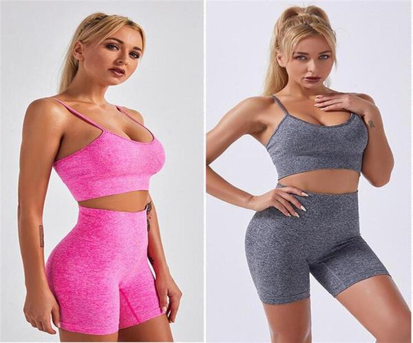 

deep v bra yoga outfit vest high waist pant sports set low thoracic cavity shorts exercise and fitness suit for women m810b291863612, White;red