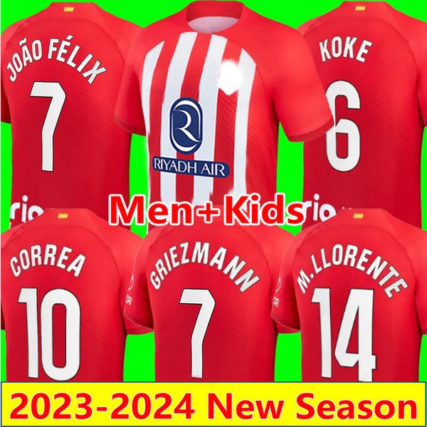

23 24 griezmann memphis soccer jerseys morata lemar 120th anniversary 2023 r. de paul saul llorente correa football shirt molina riquelme ko, Black;yellow