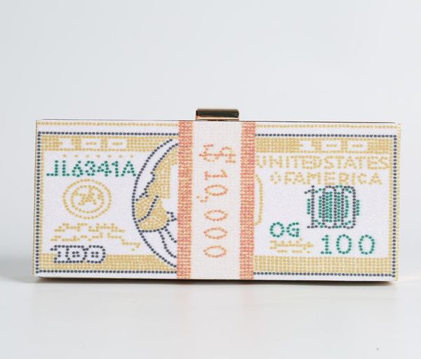 

factory retaill whole brand new handmade printed usa dollar evening bag clutch with satin for weddingbanquetpartyporm6704848