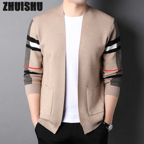 

men's jackets fashion brand sweaters men classic plaid knitted cardigan sweater casual jacket luxury long sleeve men's clothing t2, Black;brown