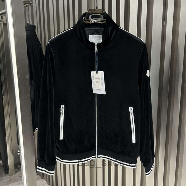 

designer luxury french men's coat designer jacket velvet material black jacket wool embroidered badge autumn winter men's thermal, Black;brown