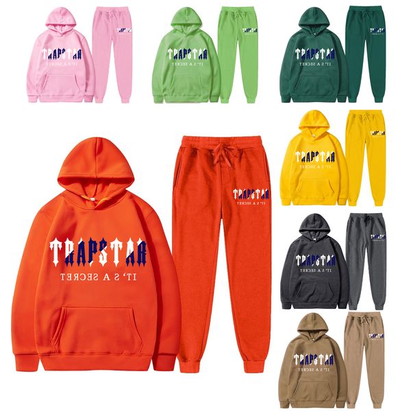 

fashion new men's patchwork set casual couple trapstar hoodie set, Gray