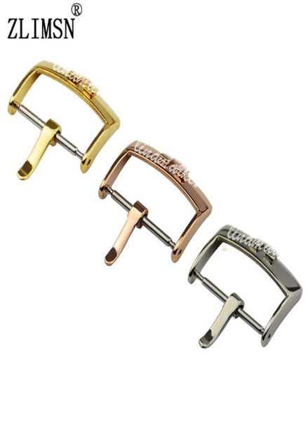 

ome103 watch buckle bands silver rose gold polished watch band strap pin buckle 16mm 18mm 20mm sport relojes hombre watchband watc5774529, Black;brown