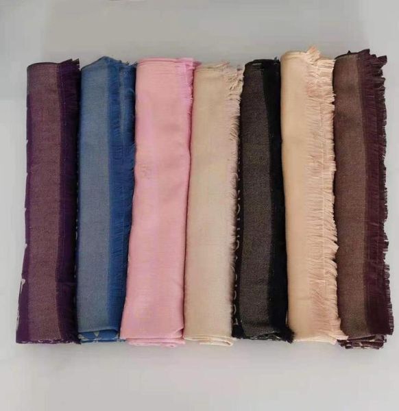 

good scarf for woman gold thread silk wool classic styles long 18070cm 8 colors chose men scarves shawl with box packing2998175, Blue;gray