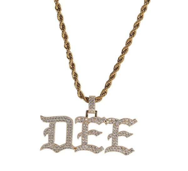 

custom hip hop az letter pendant 18k gold plated bling jewelry for men women5481156, Silver