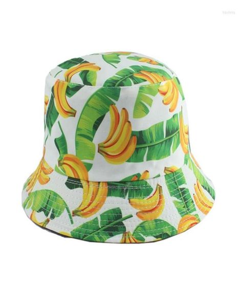 

berets panama bucket hat men women summer fishing cap banana grape strawberry print sun protection hip hop gorros fisherman3001167, Blue;gray