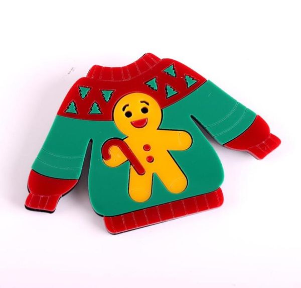 

christmas 2021 sweater badges brooch for women pocket pins gingerbread man jewelry fashion accessories2688463, Gray