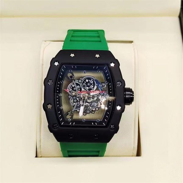 

2023 three-pin transparent bottom full-function men's watch brand luxury watch men's quartz automatic watch2366, Slivery;brown