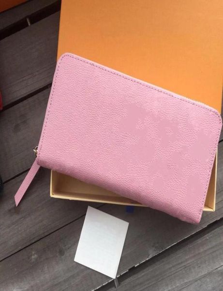 

empreinte leather long wallets tassel zipply coin purse 6 colors pink orange fushia red black blue fashion billfold flower imprint2817712