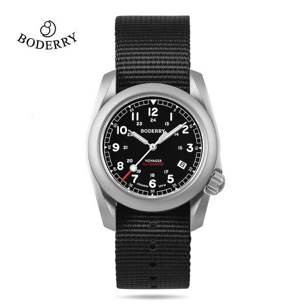

wristwatches boderry men's field watches automatic mechanical brand dive wristwatch 100m waterproof clock military watch for men 230907, Slivery;brown